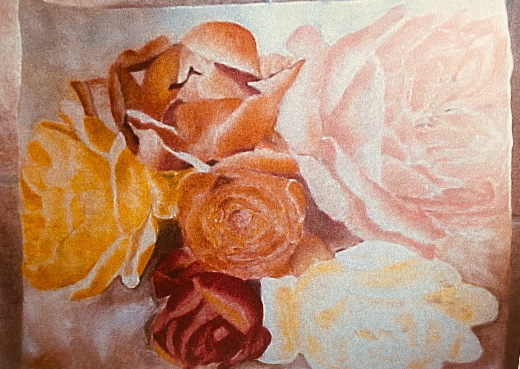 Rosenblüten, Pastellkreide, 90x60